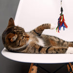 Load image into Gallery viewer, Basil Feather Wand Cat Teaser Toy with Bell &amp; Tinsel