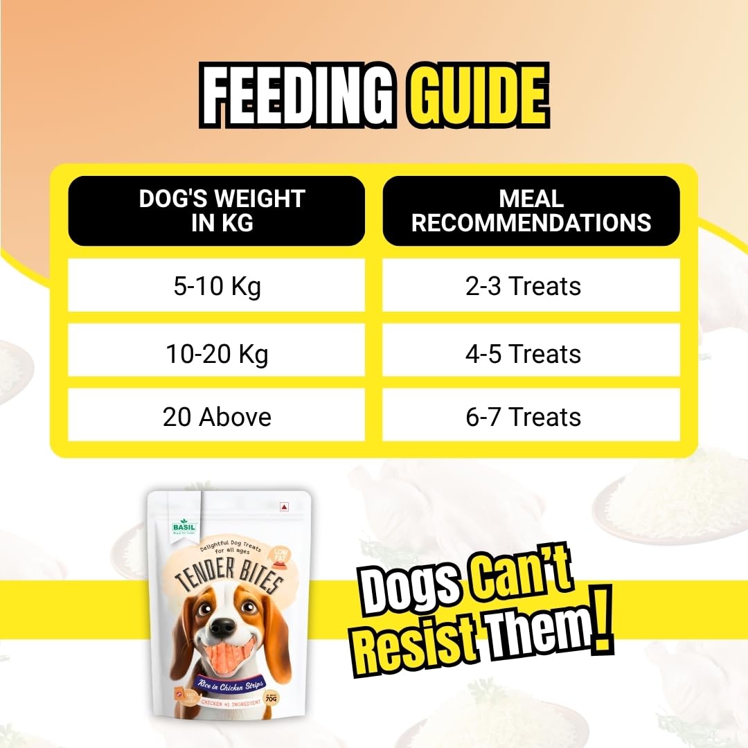 Basil Tender Bites Rice in Chicken Strips Dog Treats (70g)