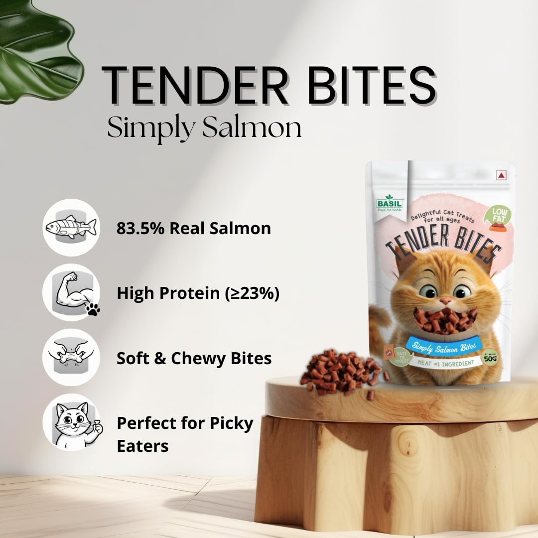 Basil Tender Bites Simply Salmon Bites Cat Treat (50g)