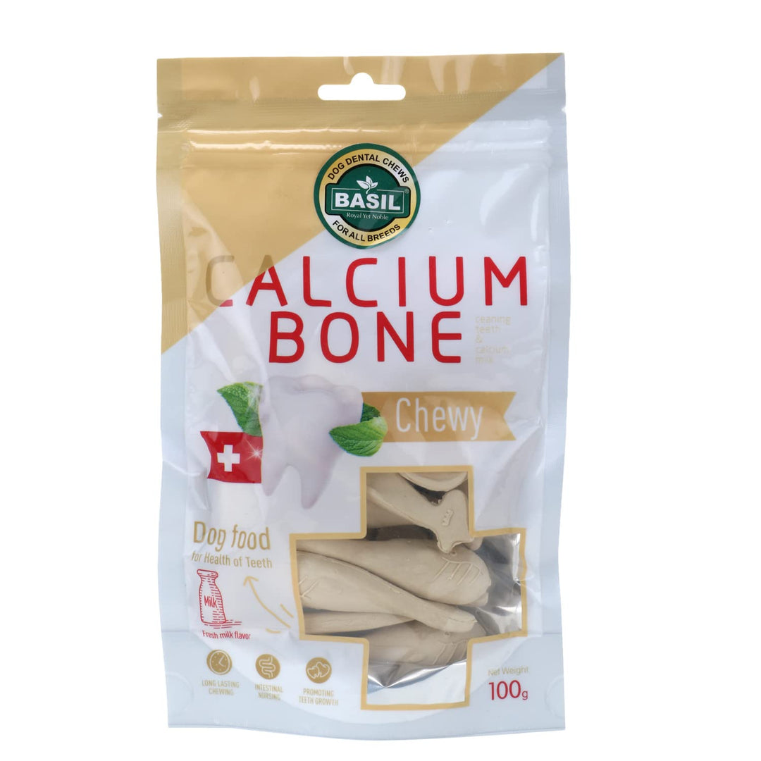 Basil Calcium Bone Dog Chews (100g)