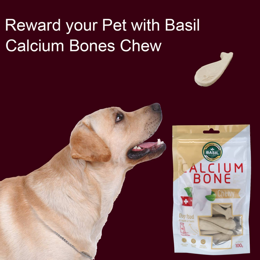 Basil Calcium Bone Dog Chews (100g)