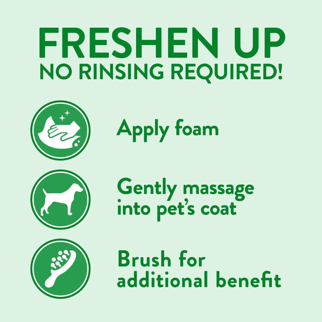 Basil Moisturising Foam Dry Bath Shampoo for Dogs & Cats – 150ml | Waterless Pet Shampoo with Aloe Vera & Conditioner