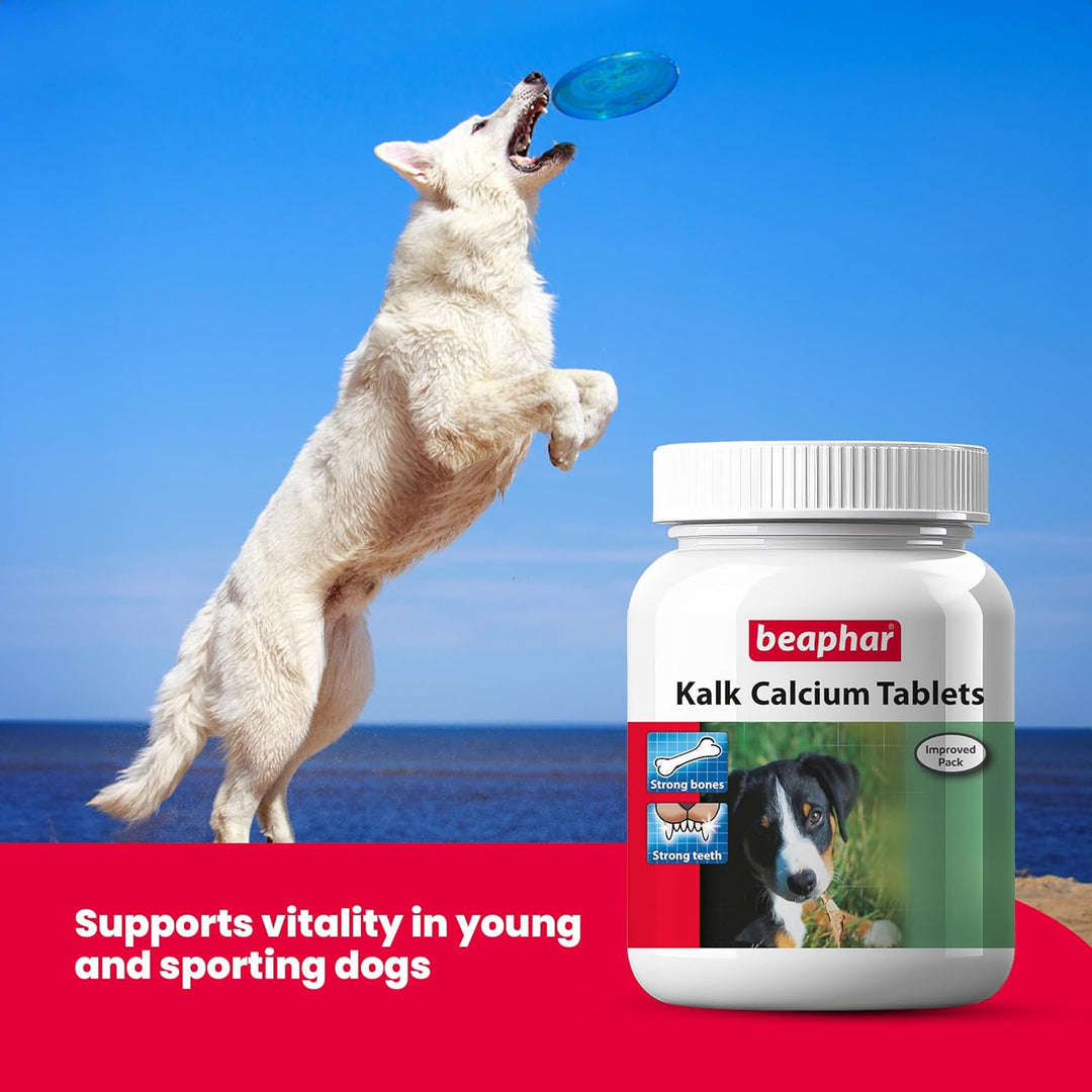 Beaphar Kalk Calcium Tablets for Dogs & Cats – Strong Bones & Healthy Teeth