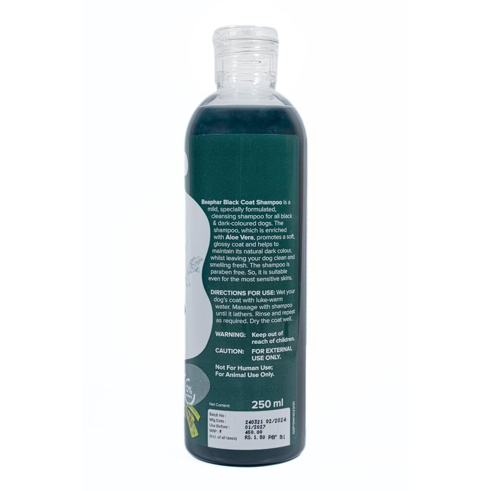 Beaphar Black Coat Dog Shampoo (Aloe Vera) – 250ml
