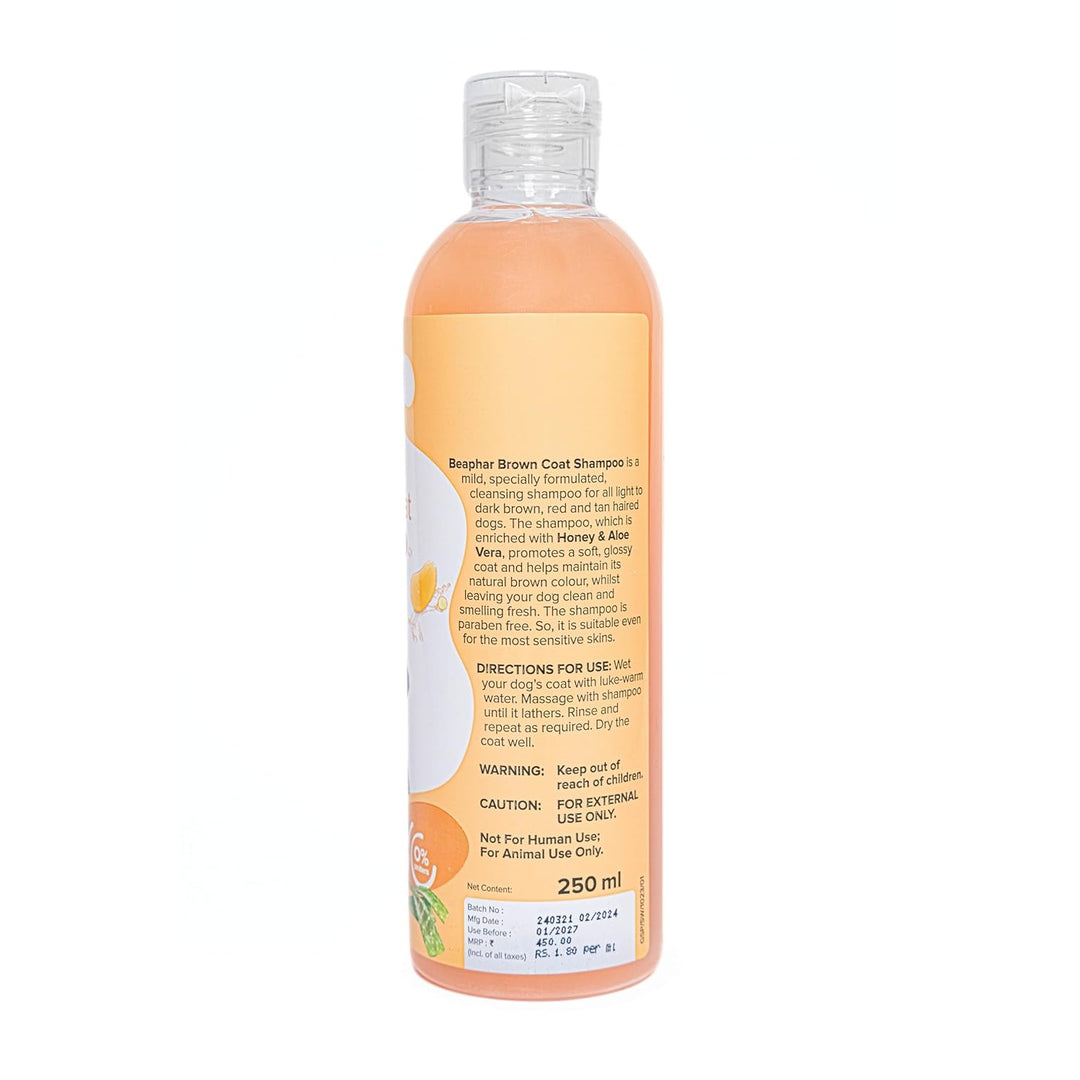 Beaphar Shampoo Brown Coat Honey & Aloe Vera - 250ml