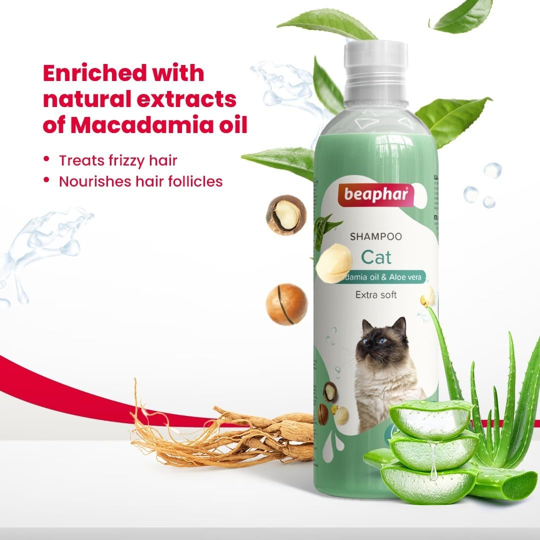 Beaphar Extra Soft Cat Shampoo - Macadamia Oil & Aloe Vera (250ml)