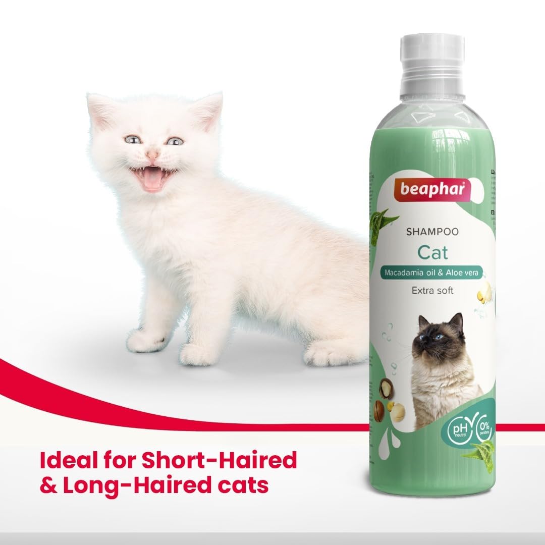 Beaphar Extra Soft Cat Shampoo - Macadamia Oil & Aloe Vera (250ml)