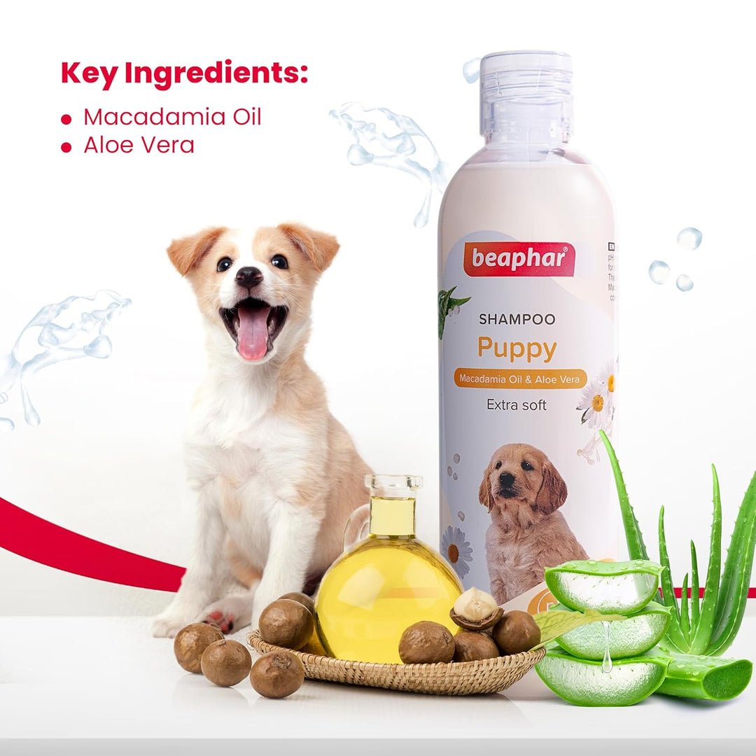 Beaphar Extra Soft Puppy Shampoo – Macadamia Oil & Aloe Vera (250ml)