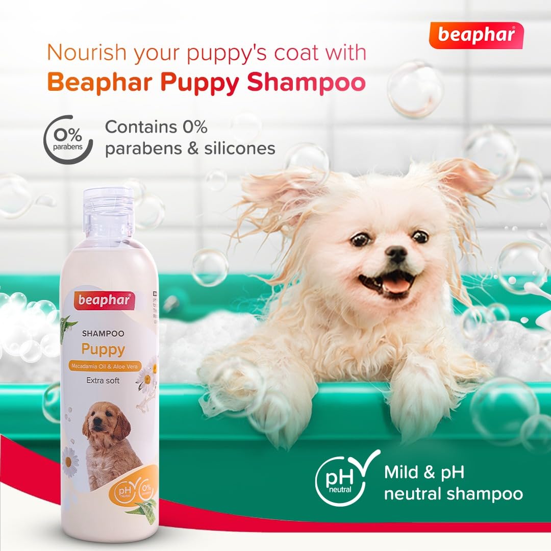Beaphar Extra Soft Puppy Shampoo – Macadamia Oil & Aloe Vera (250ml)