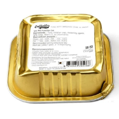 Bellotta Tuna with Imitation Crab in Gravy - Adult Cat Wet Food (80g Tray)
