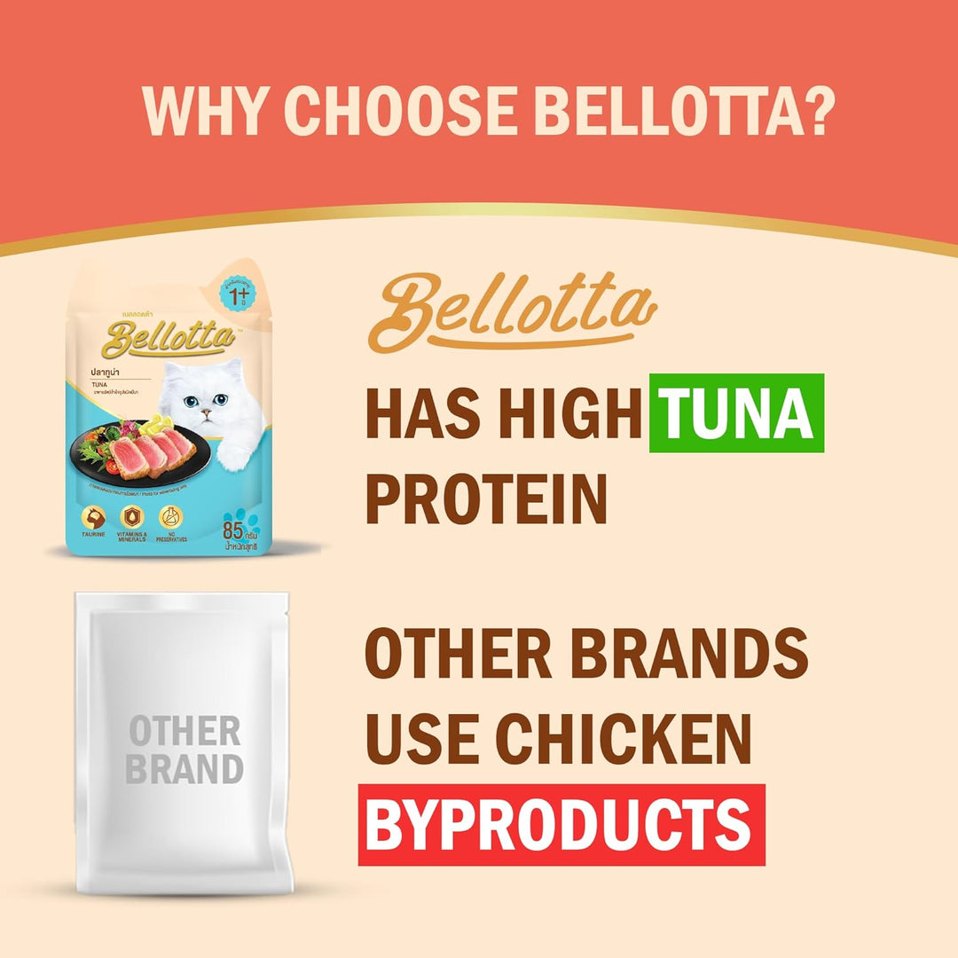 Bellotta Adult Wet Cat Food Pouch – Real Tuna in Jelly