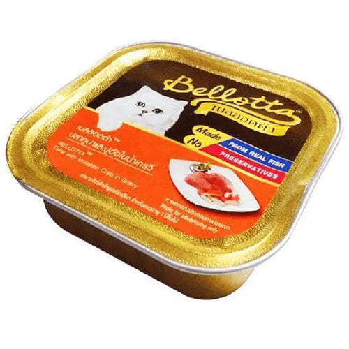 Bellotta Tuna in Gravy with Imitation Crab Meat Wet Cat Food - 80gm x 7 Pcs
