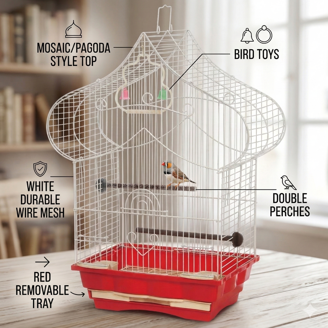 Bird Cage-106 Elegant Dome Top Enclosure (39.7 x 22 x 52 cm)