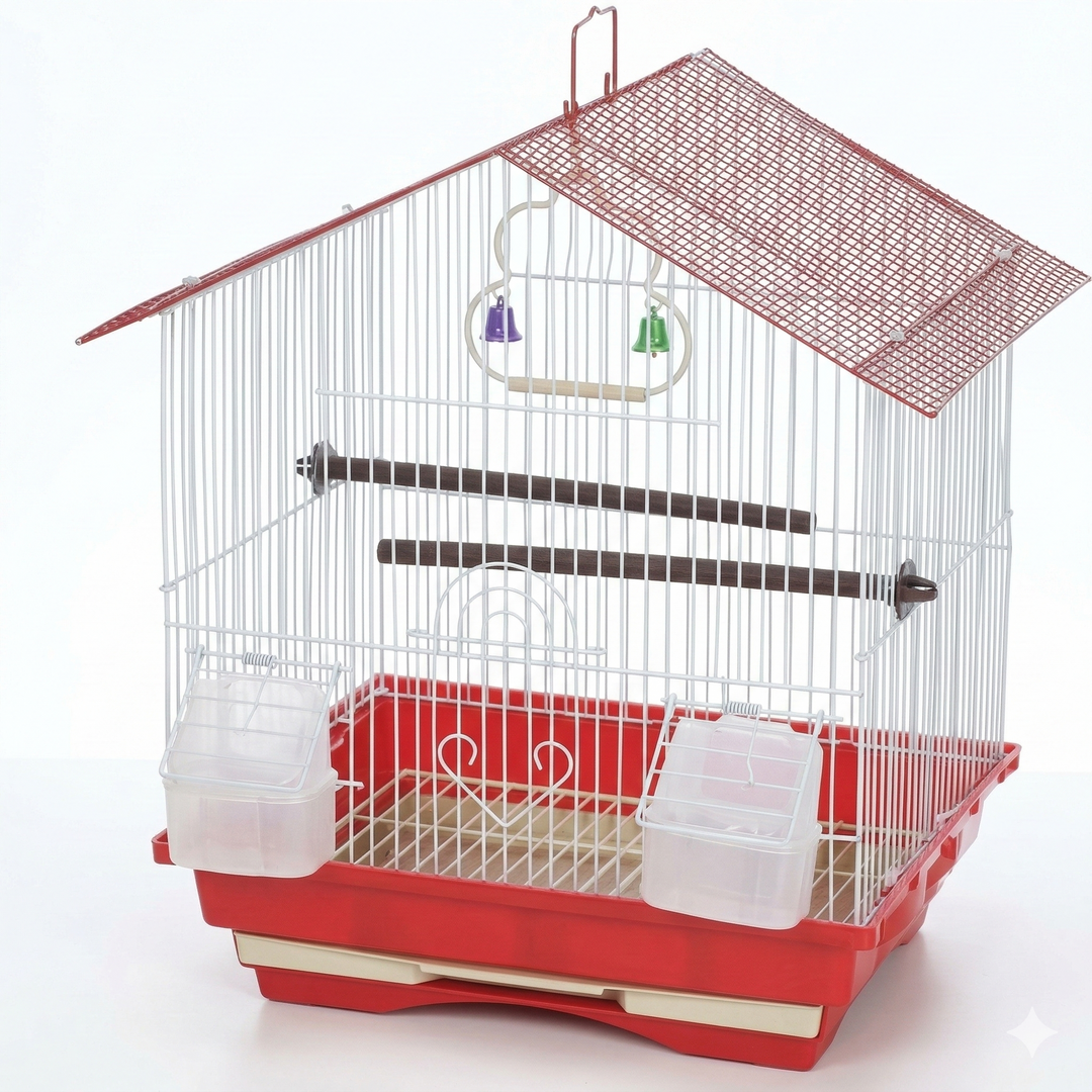 Bird Cage A301 - Compact Starter Home for Small Birds (35 x 28 x 43cm)