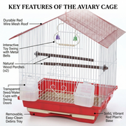 Bird Cage A301 - Compact Starter Home for Small Birds (35 x 28 x 43cm)