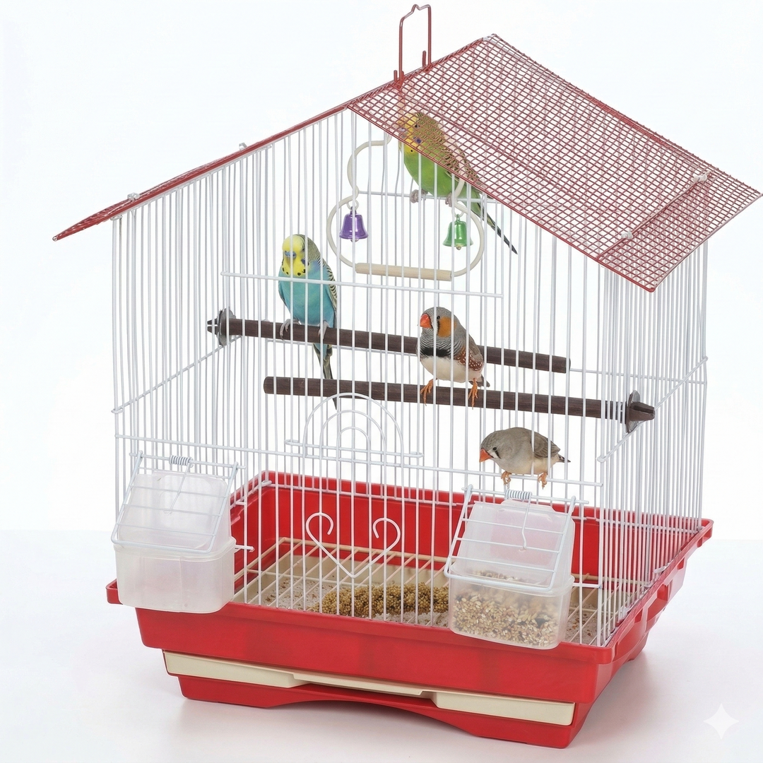 Bird Cage A301 - Compact Starter Home for Small Birds (35 x 28 x 43cm)