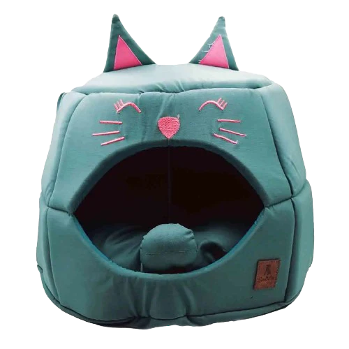 SmartyPet Cat House 2-in-1 Foldable Pet Bed & Cave, Small - Plain (Color May Vary)