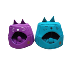 Load image into Gallery viewer, SmartyPet Cat House 2-in-1 Foldable Pet Bed &amp; Cave, Small - Plain (Color May Vary)