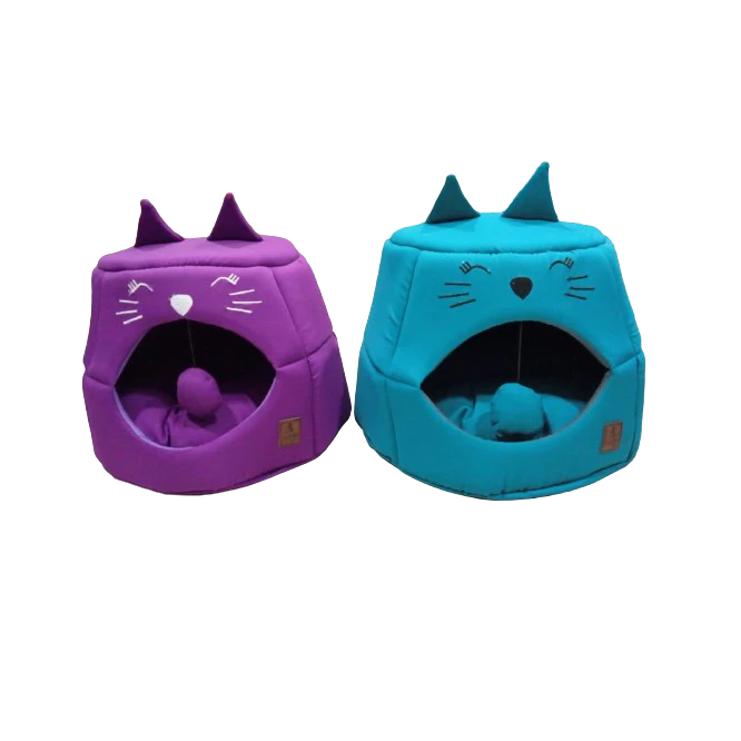 SmartyPet Cat House 2-in-1 Foldable Pet Bed & Cave, Small - Plain (Color May Vary)