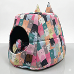 Load image into Gallery viewer, SmartyPet Printed Cat House &amp; Bed Set (Color &amp; Print May Vary)