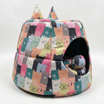 Load image into Gallery viewer, SmartyPet Printed Cat House &amp; Bed Set (Color &amp; Print May Vary)