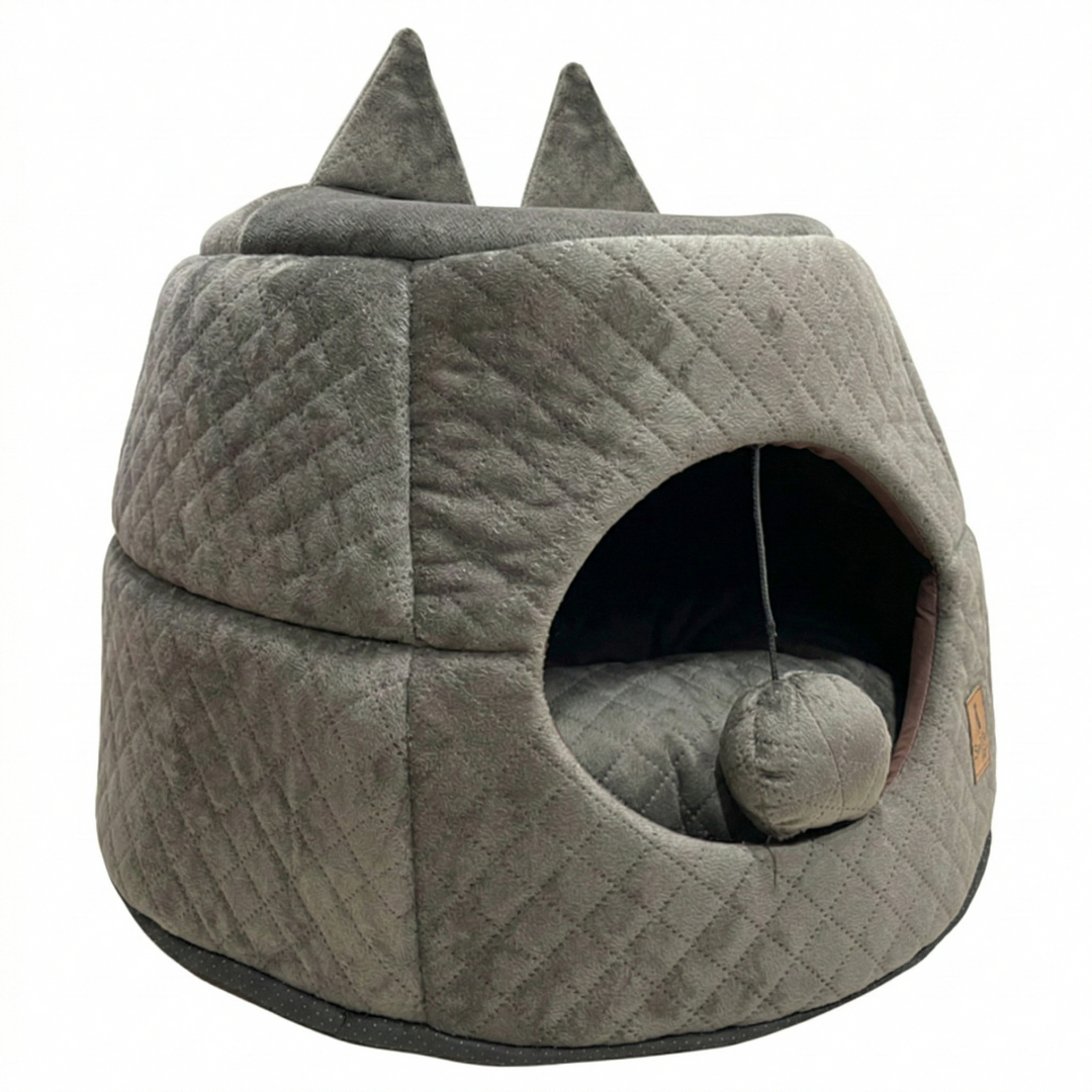 SmartyPet Premium Velvet Cat House (Color May Vary)