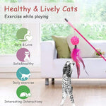 Load image into Gallery viewer, Cat Teasing Plastic Stick with Rattan Ball