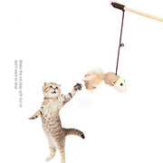 Cat Teasing Wooden Stick-Single Dangler