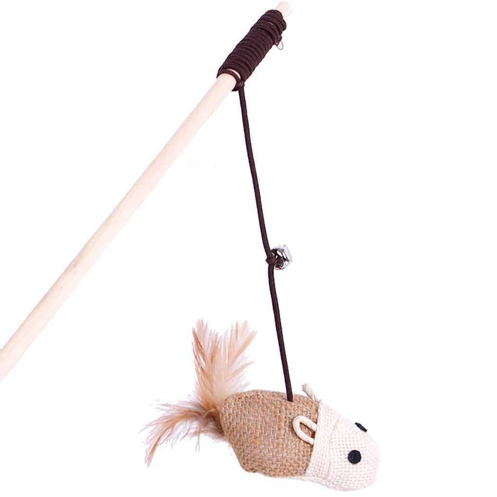 Cat Teasing Wooden Stick-Single Dangler