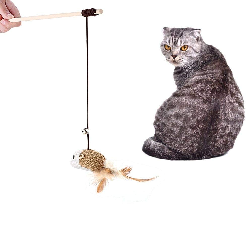 Cat Teasing Wooden Stick-Single Dangler