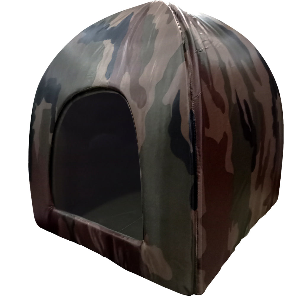 Camouflage Pet Den House – Premium Foldable Shelter for Dogs & Cats