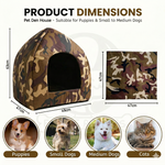 Load image into Gallery viewer, Camouflage Pet Den House – Premium Foldable Shelter for Dogs &amp; Cats