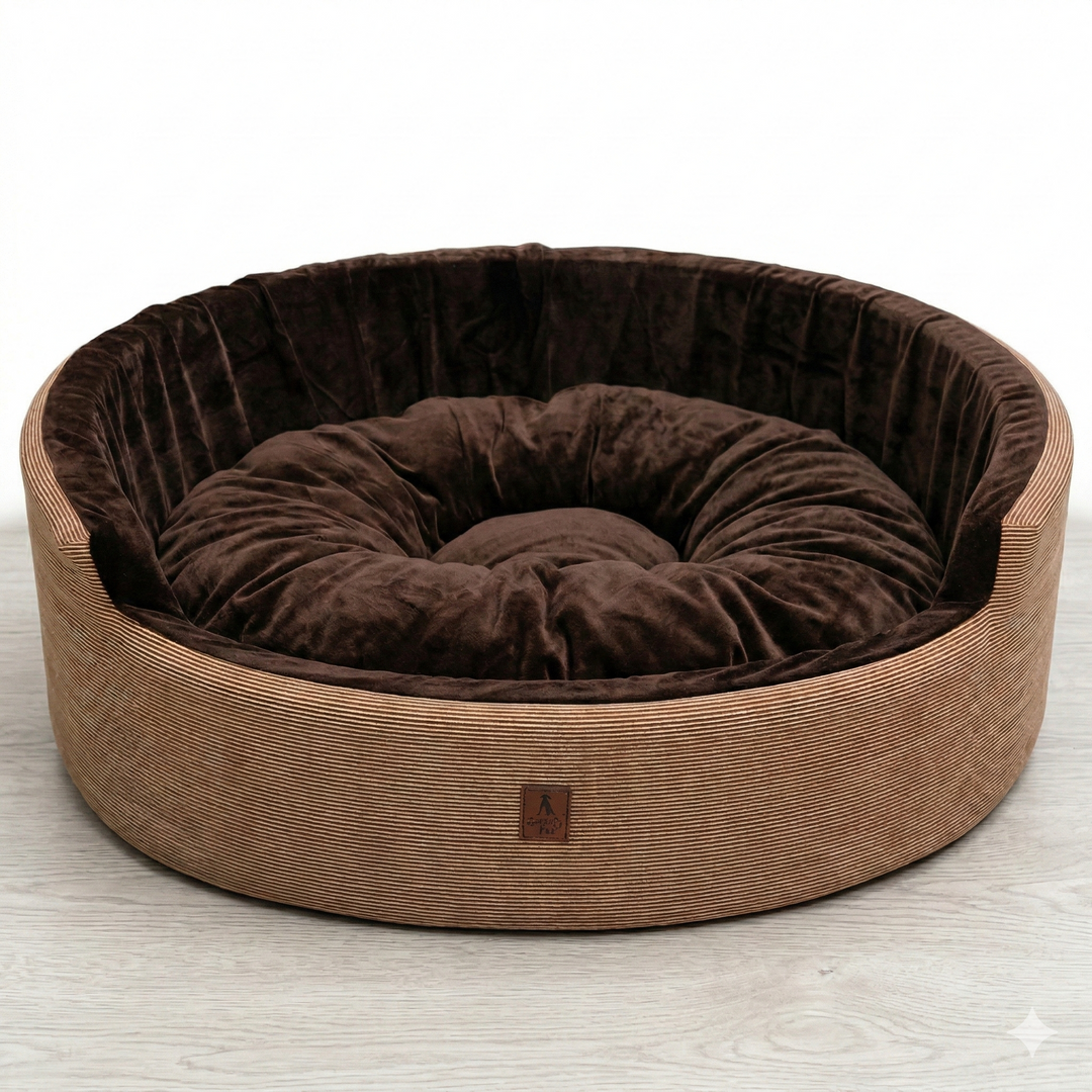 SmartyPet Foam Basket Denim Soft Round Pet Bed
