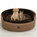 Load image into Gallery viewer, SmartyPet Foam Basket Denim Soft Round Pet Bed