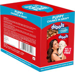 Load image into Gallery viewer, Drools Puppy Chunks in Gravy – Real Chicken &amp; Chicken Liver (60g Pouch, Pack of 12)