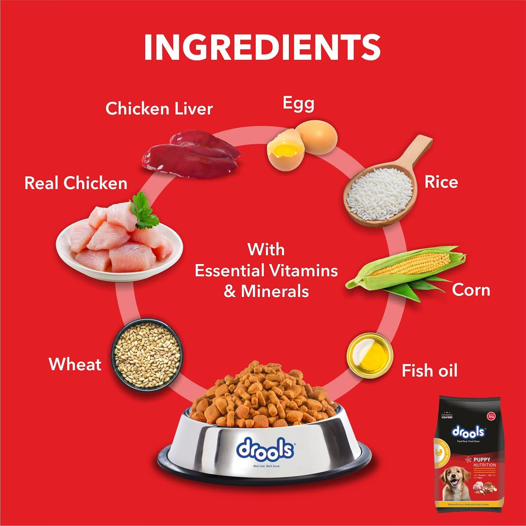 Drools Chicken and Egg Puppy Dog Food – 3Kg
