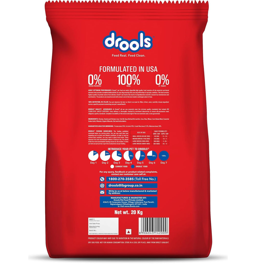 Drools Optimum Performance Adult Dog Food - 20kg