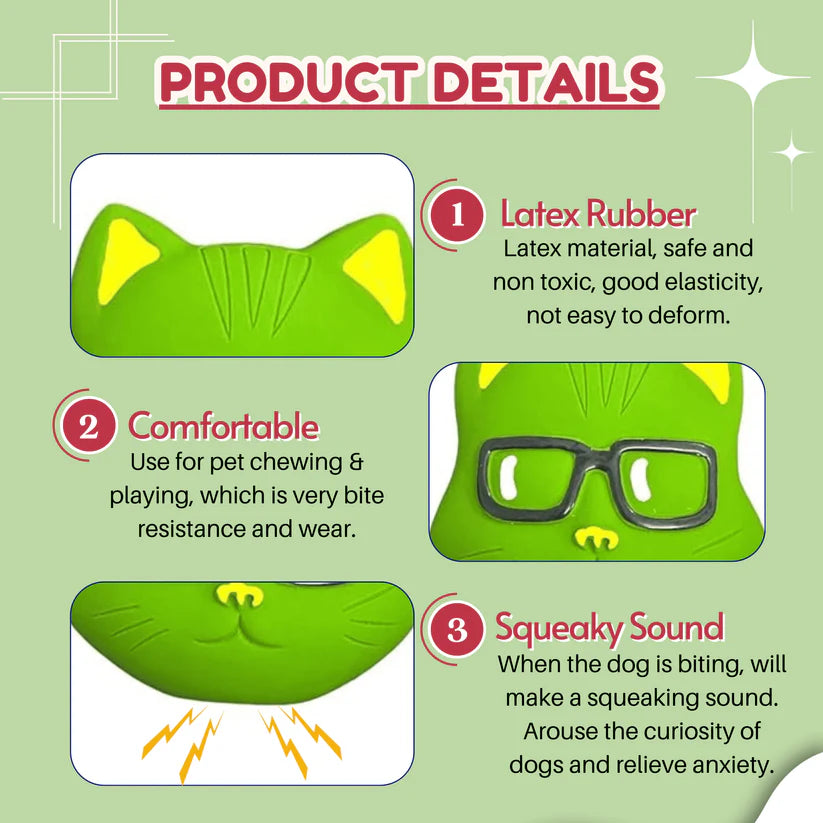EE Toys-Latex Squeaky Mr. Cat Dog Toy