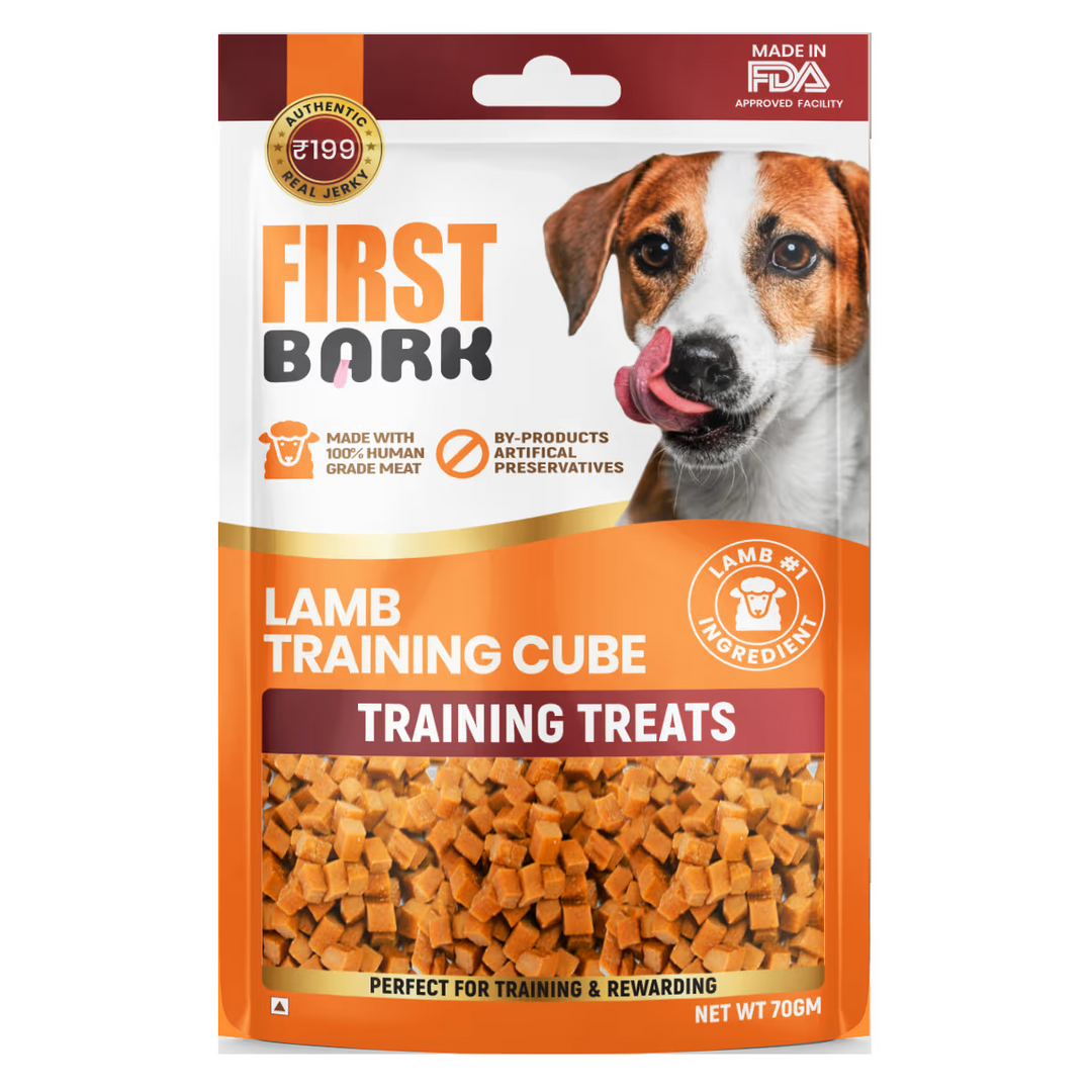 First Bark Lamb Training Cubes Dog Treats - 70g