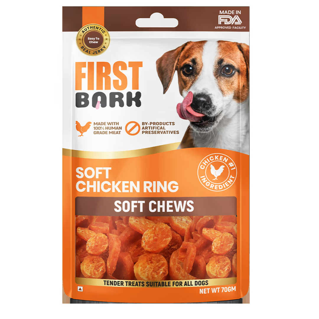 First Bark Soft Chicken Ring Dog Treats - 70gm