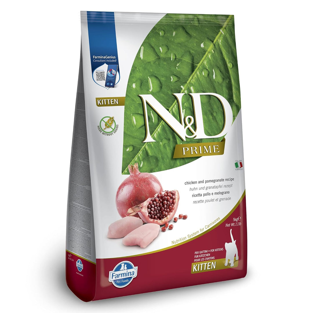 Farmina N&D Prime Grain-Free Chicken & Pomegranate Dry Kitten Food - 5Kg