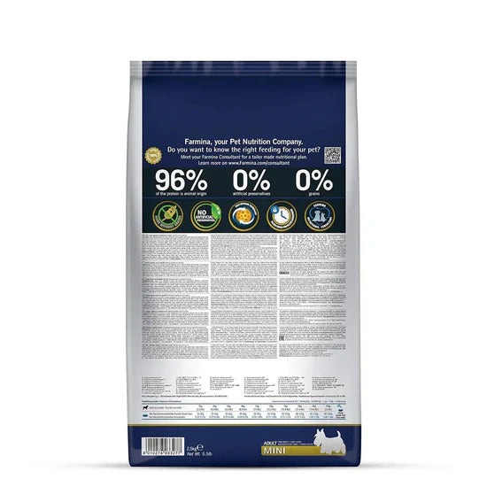 Farmina N&D Pumpkin Lamb & Blueberry Adult Mini Grain-Free Dog Food - 2.5Kg