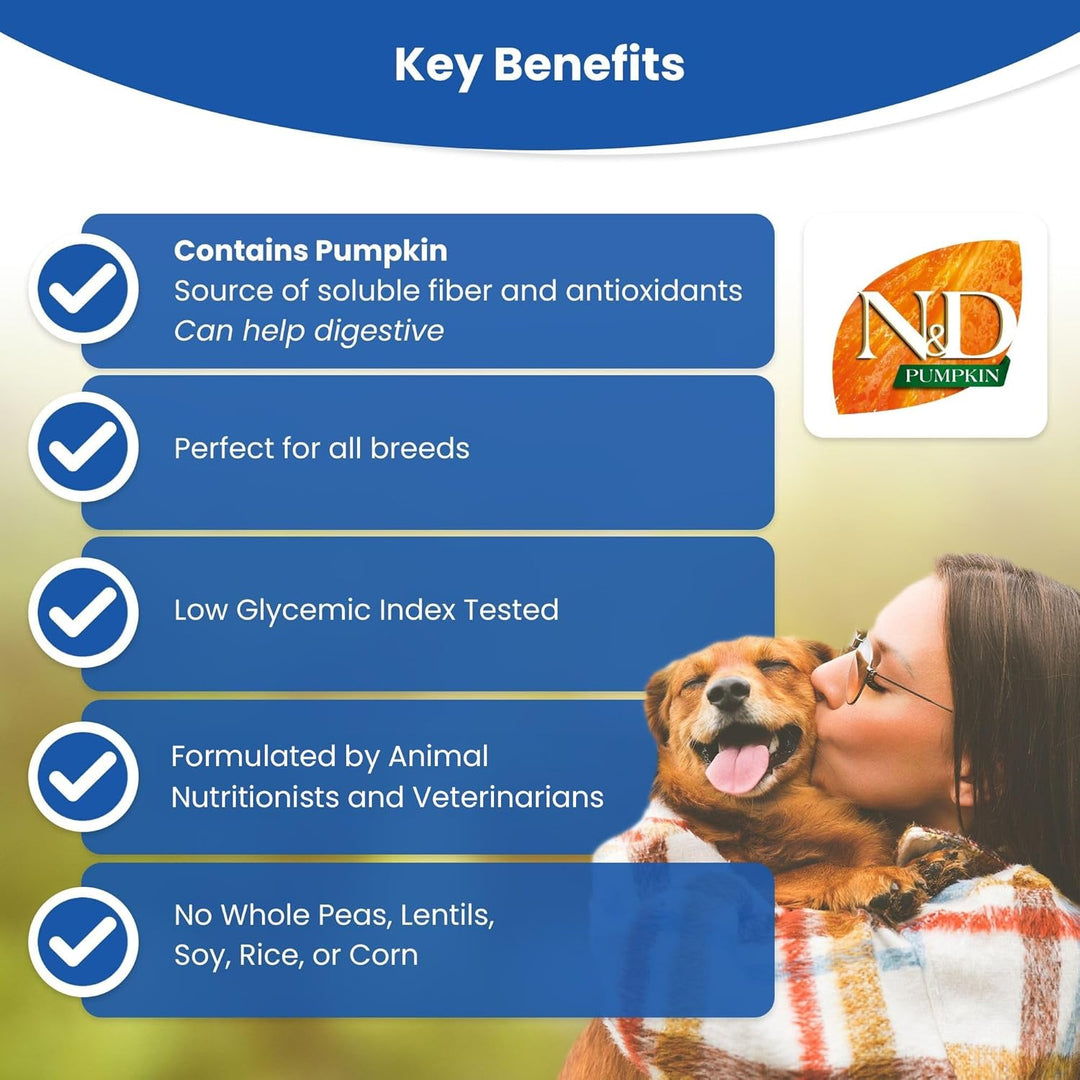 Farmina N&D Pumpkin Lamb & Blueberry Grain-Free Dry Puppy Food – Mini Breed - 2.5Kg