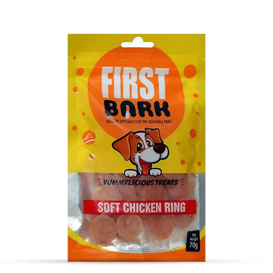 First Bark Soft Chicken Ring Dog Treats - 70gm