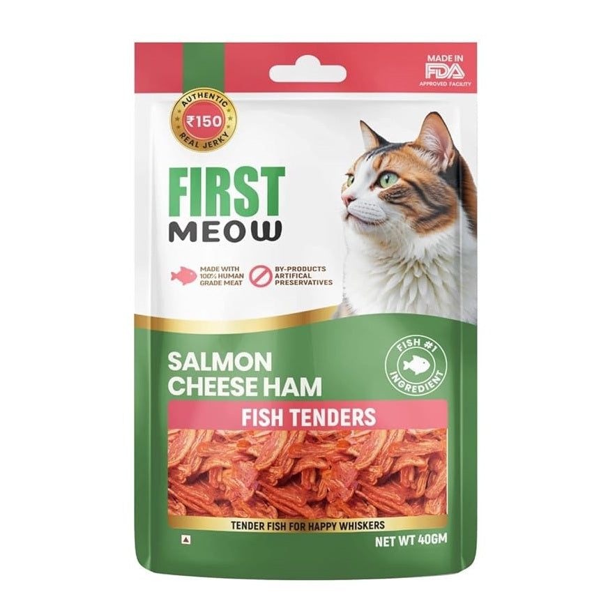 First Meow Cat Treats - Salmon Cheese Ham Fish Tenders (40g)