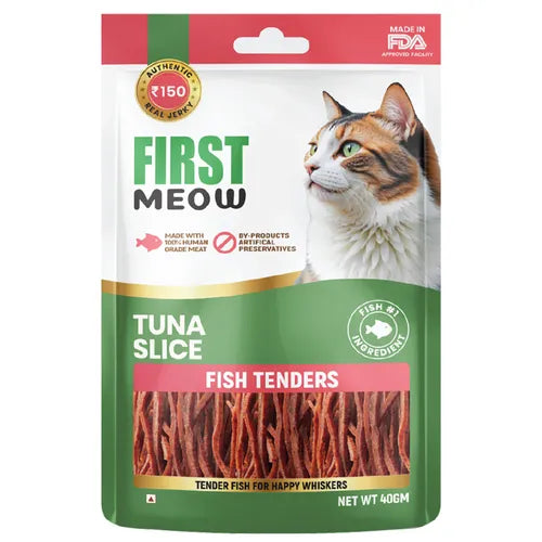 First Meow Cat Jerky Tuna Slice Fish Tenders Cat Treat - 40gm