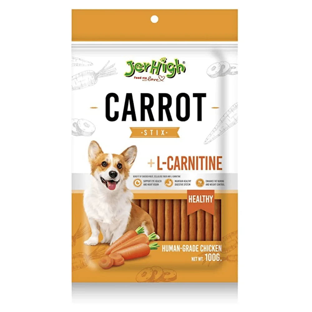 JerHigh Carrot Dog Treats – Real Chicken & Carrot Sticks | Healthy, Tasty & Nutritious Snacks for Dogs