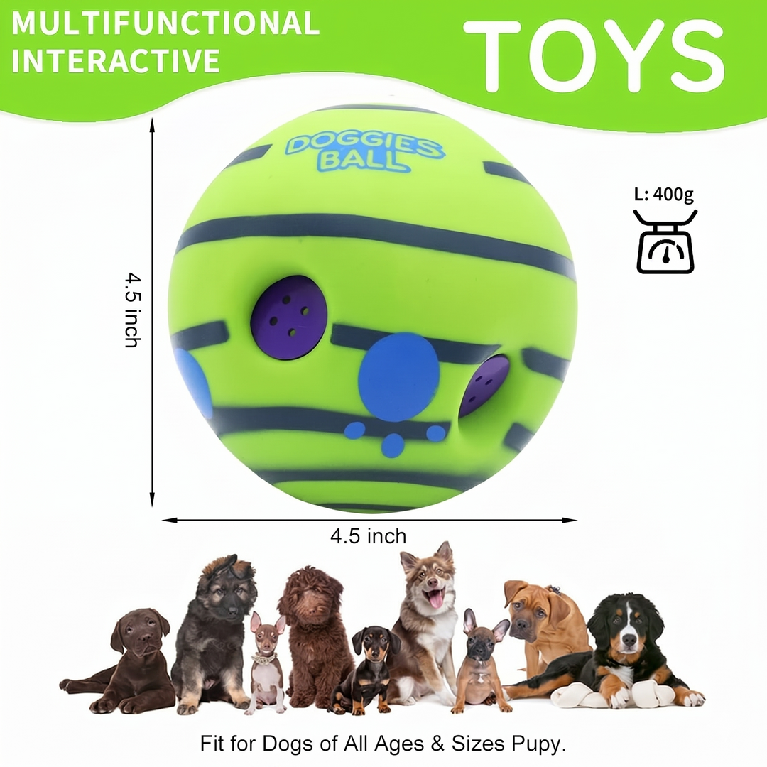 Wobble Giggle Sound Ball – Interactive Treat-Dispensing & Noisemaker Toy for Dogs