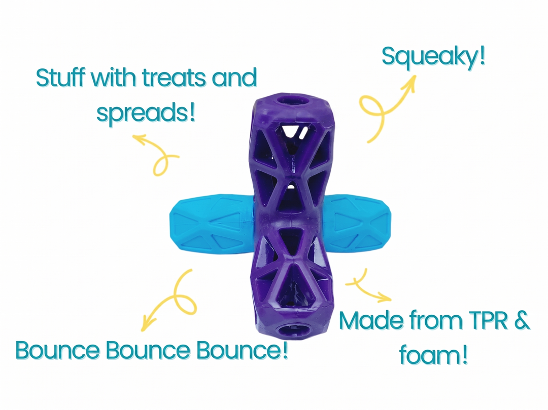 Holy Paws Fun 'n' Play 4-Leg Jack – Interactive Treat Dispensing Dog Toy
