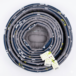 Load image into Gallery viewer, Nunbell Ultra-Soft Padded Pet Bed – Navy Paw Print Oval Nest for Dogs &amp; Cats